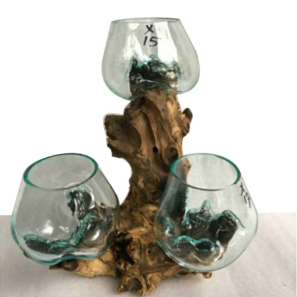 AQUARIUM MINI / AQUARIUM IKAN CUPANG VAS BUNGA CABANG 3 + AKAR KAYU UNIK