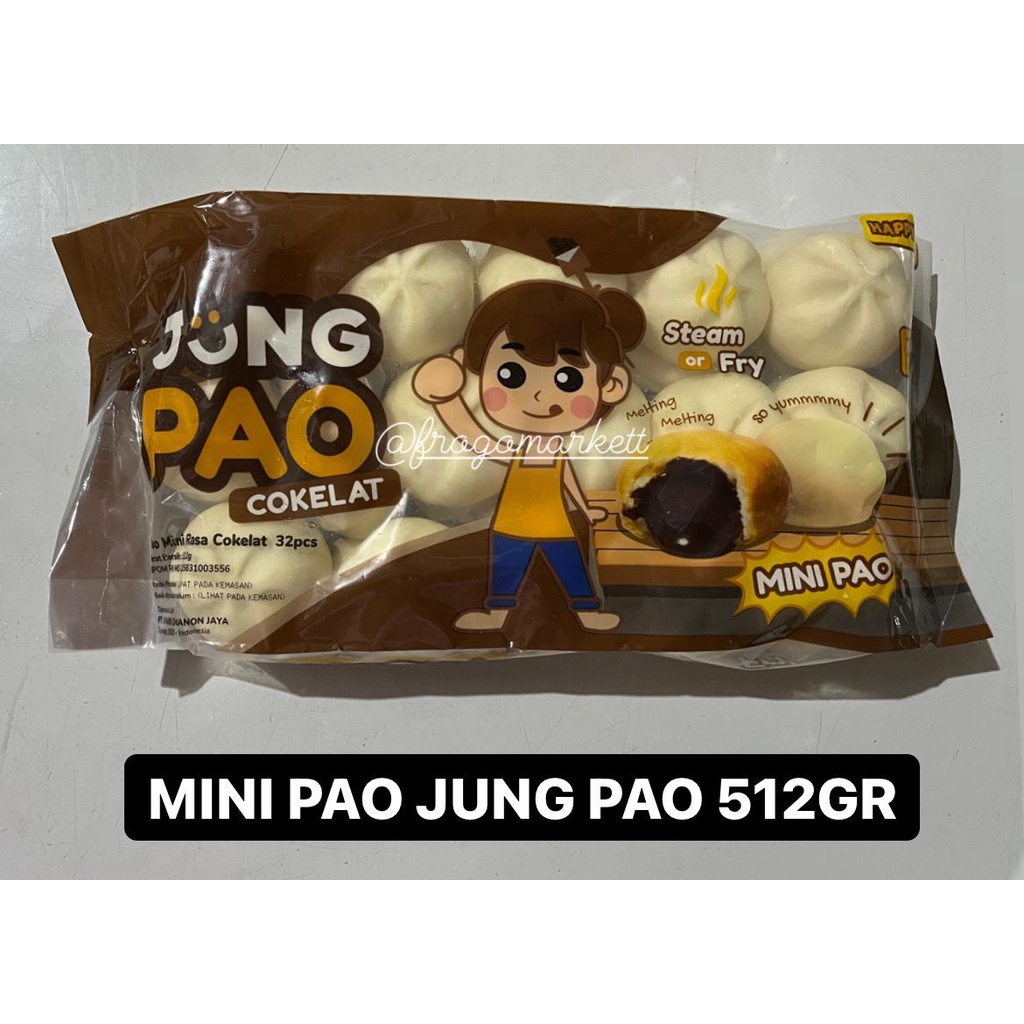 

Mini Pao Bakpao Jung Pao Rasa Cokelat, Sapi, Ayam 512gr