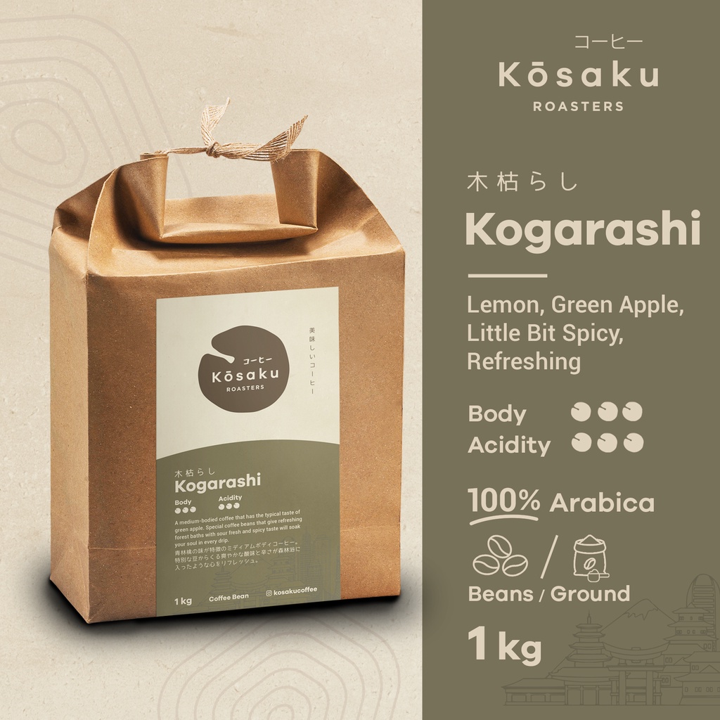 

Kosaku Kogarashi Coffee 1kg Biji Kopi Arabika - Coffee Beans