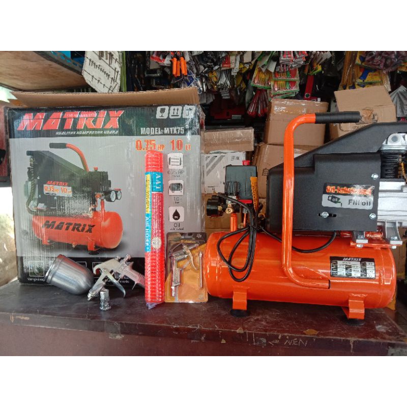 Paket Komplit Kompresor Angin Listrik Tinggal Pake 10 Liter