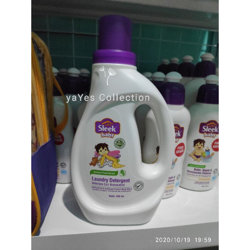 Sleak sleek baby 500 ml laundry detergen detergent cair bottol botol cuci baju pakaian loundry slek