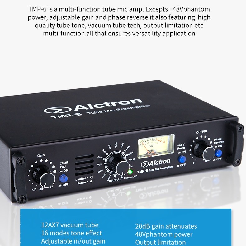 TUBE MIC AMPLIFIER ALCTRON TMP-6 TUNE MIC AMP 16 DIFFERENT TONE EFFECT