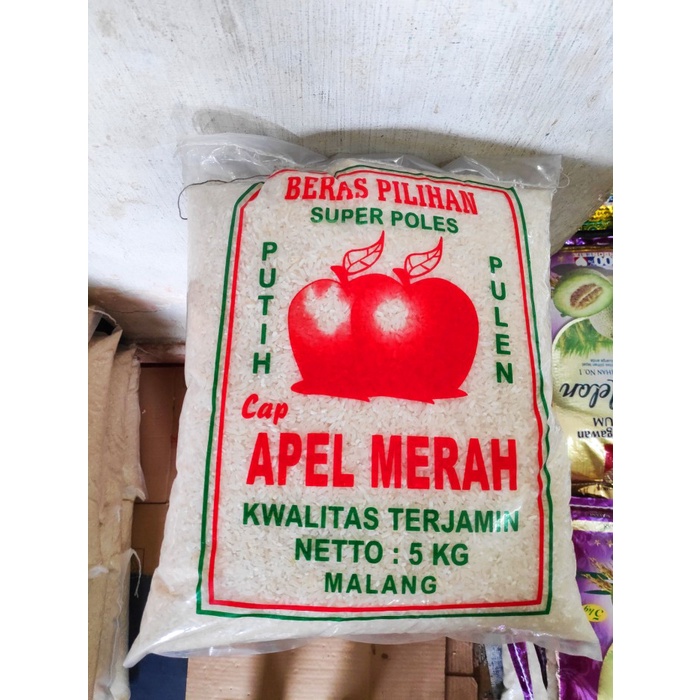 

[1 Pack] Beras Putih Cap Apel Merah 5 kg