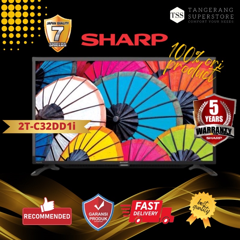 TV LED SHARP 32 INCH DIGITAL TV HD TV AQUOS 2T-C32DD1i C32DD1i 32DD1i USB MOVIE DIGITAL TV