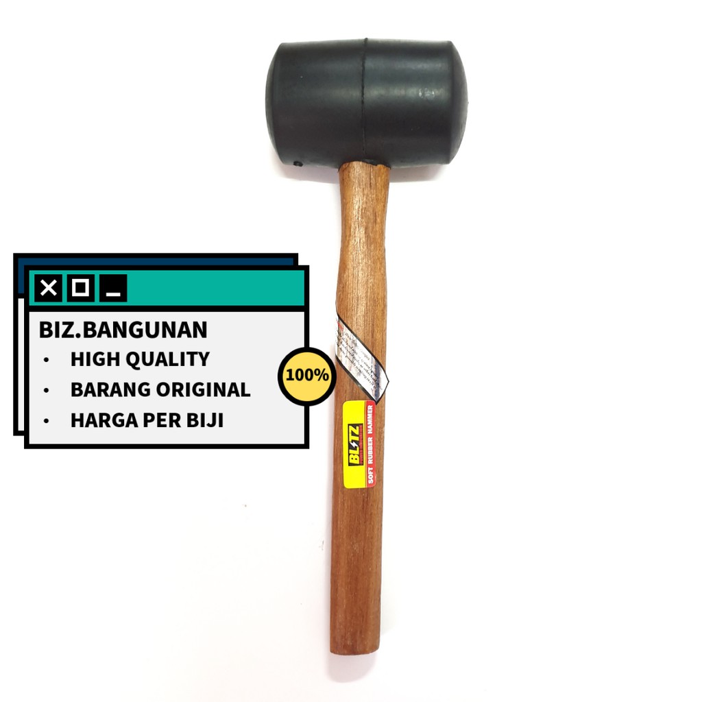 PALU KARET BLITZ 8 OZ GAGANG KAYU - PALU KERAMIK 8OZ