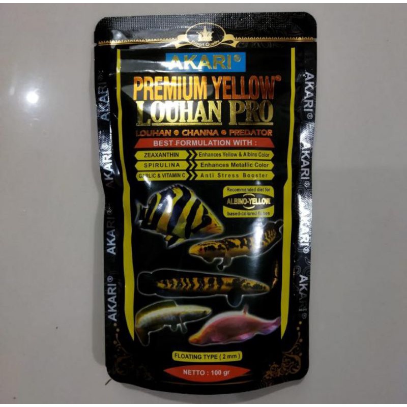 AKARI PREMIUM RED, YELLOW, BLUE, CICHLID TROPICAL PELET 1MM & 2MM