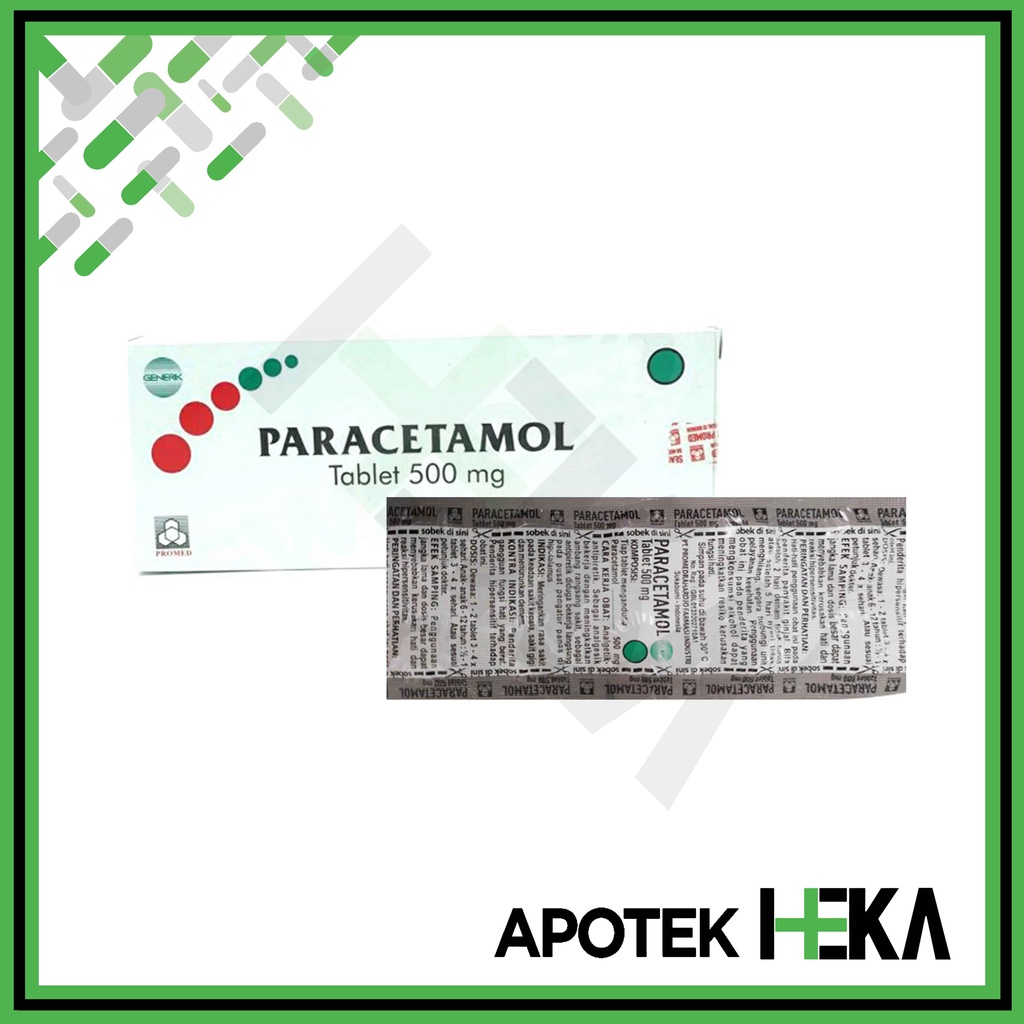 Paracetamol 500 mg Promed Box isi 10x10 Tablet - Obat Penurun Panas (SEMARANG)