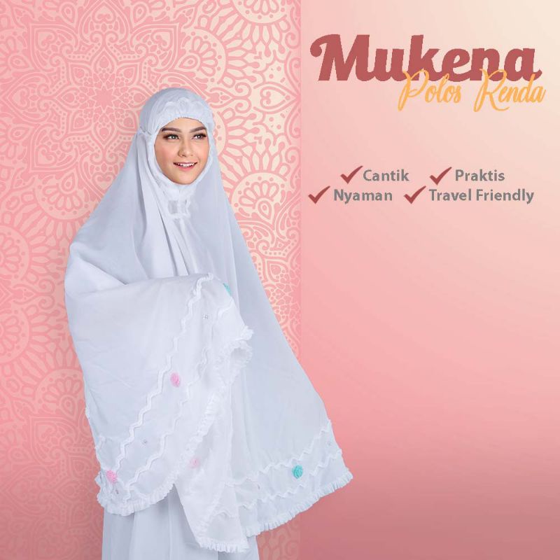 Mukena Sholat Wanita Dewasa Putih Model Terbaru Rayon Premium Cantik Adem