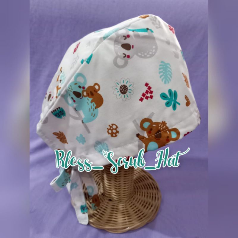 Topi Bedah / Nurse Cap/ Surgical cap/ Topi Motif/Koala