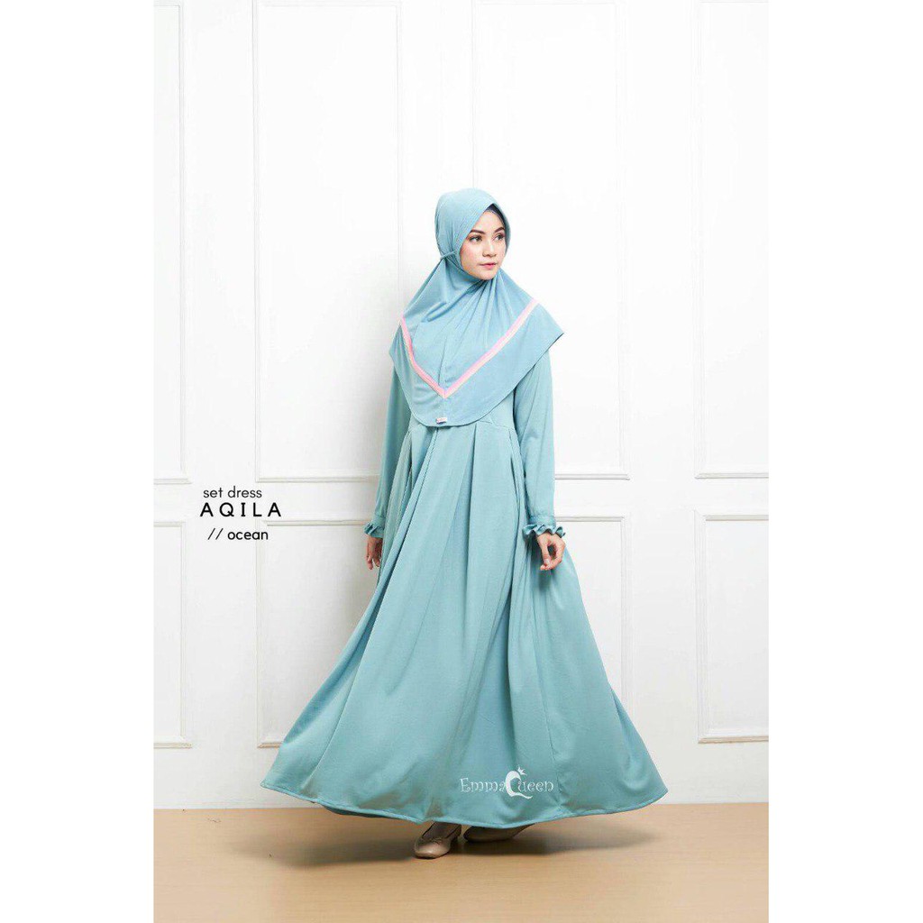 Gamis Busui Dewasa Aqila Dress Set Khimar Emmaqueen