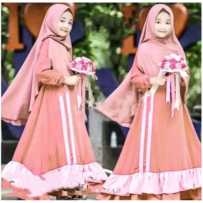 Gamis anak ROMERA KIDS SYARI, 7-10 thn (Bonus JILBAB) baju muslim Murah model Terbaru