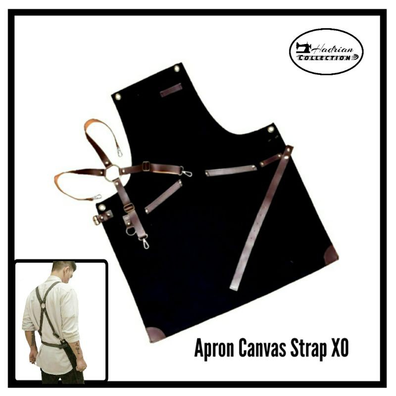 Celemek apron kanvas leather Best quality Strap Cross back XO Celemek Barista,Celemek waitres