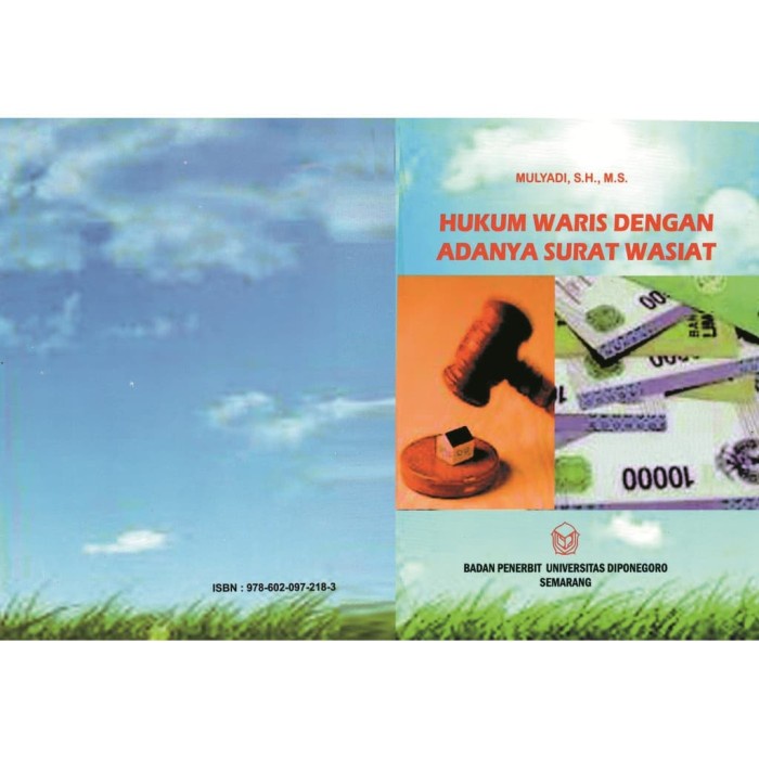 Buku HUKUM WARIS DENGAN ADANYA SURAT WASIAT ( MULYADI )