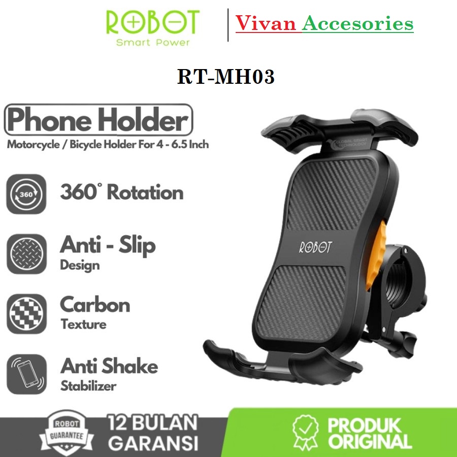 Vivan VMH01  ROBOT RT-MH03 Motorcycle Bicycle Holder Motor Sepeda Universal