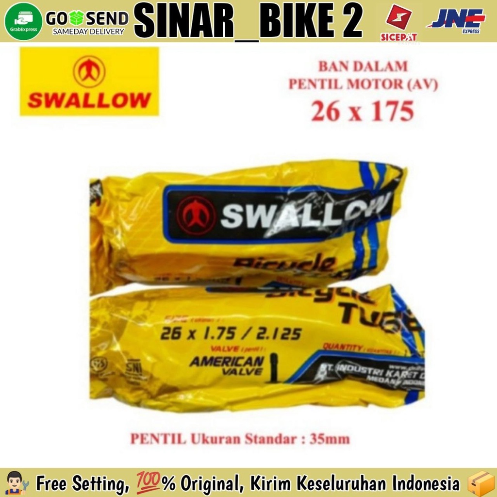 Swallow Ban Dalam Sepeda 26 x 1.75 175 190 195 200 210 2125 AV MTB