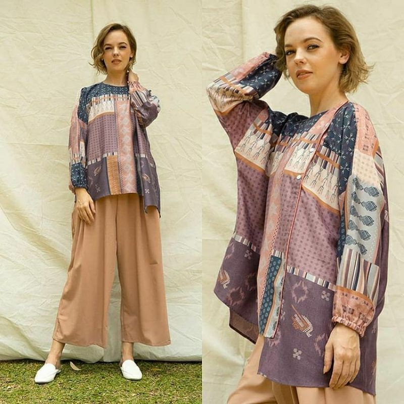 PL Riamiranda x Cottonink StudioMAROON PRINTED TAMOU