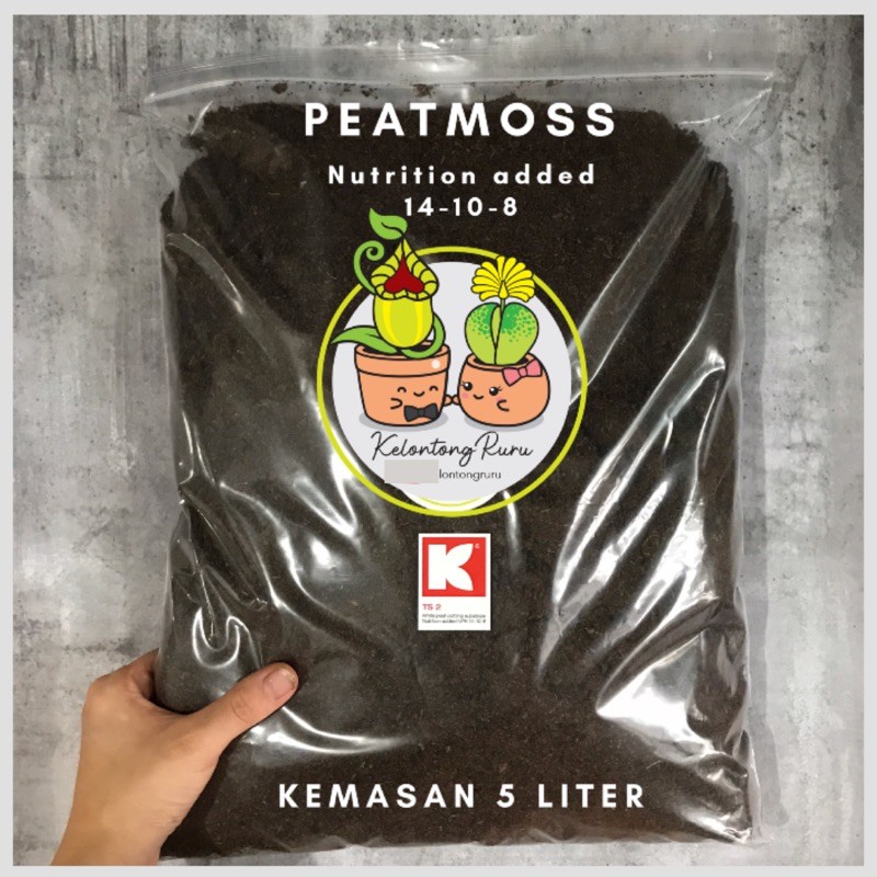 peatmoss klasmann TS2 5 liter (nutrition added NPK/merah)