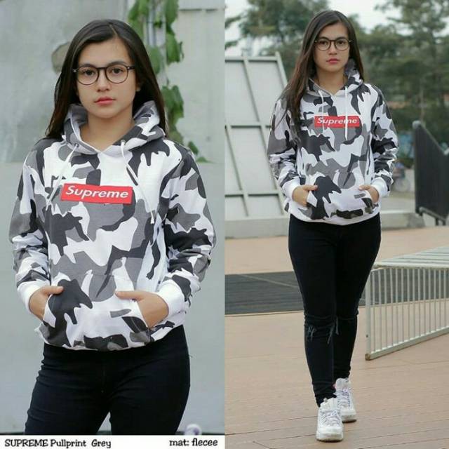Sweater Hodie Supreme Full Print Grey