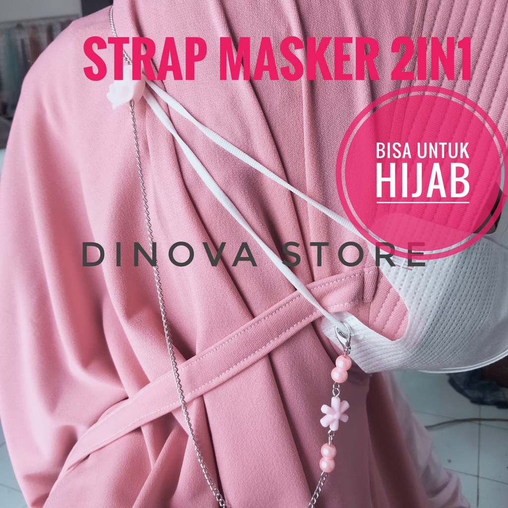 strap masker hijab 2in1 fallin bintang ditengah/strap masker hijab/pengait masker/kalung masker