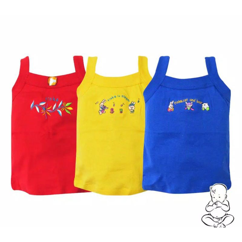 Singlet Finka bayi bahan cotton motif cwe /1pcs