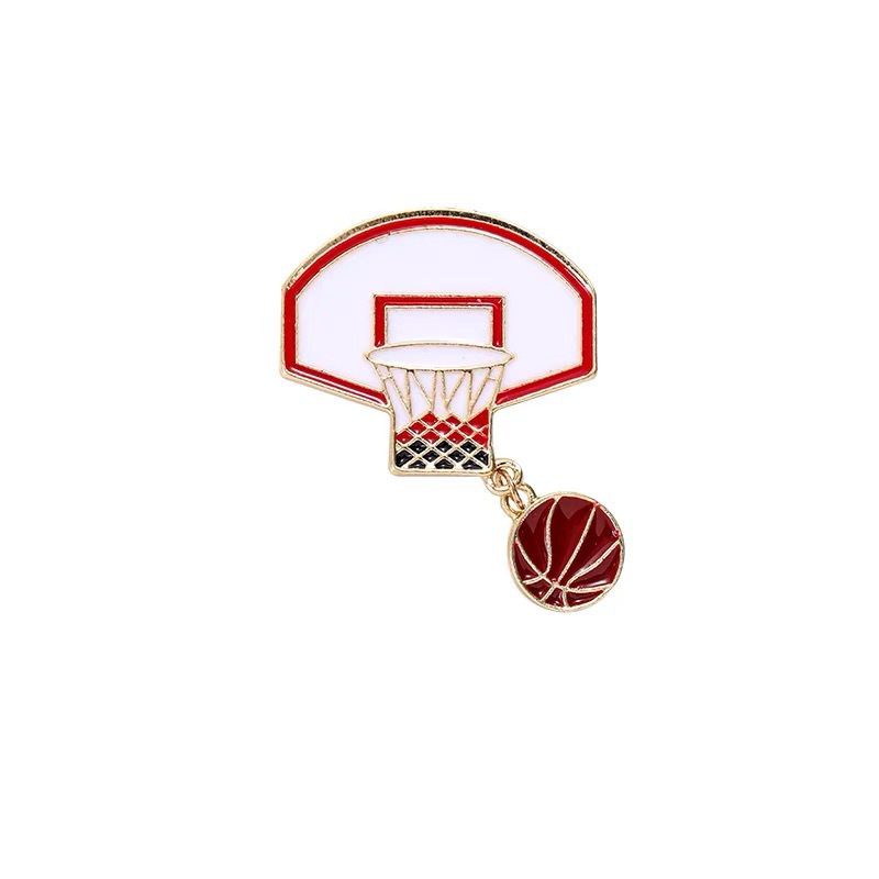 Cute Japanese gaya kepribadian ring basket bros kreatif lencana kartun olahraga kinetic sistem pakai