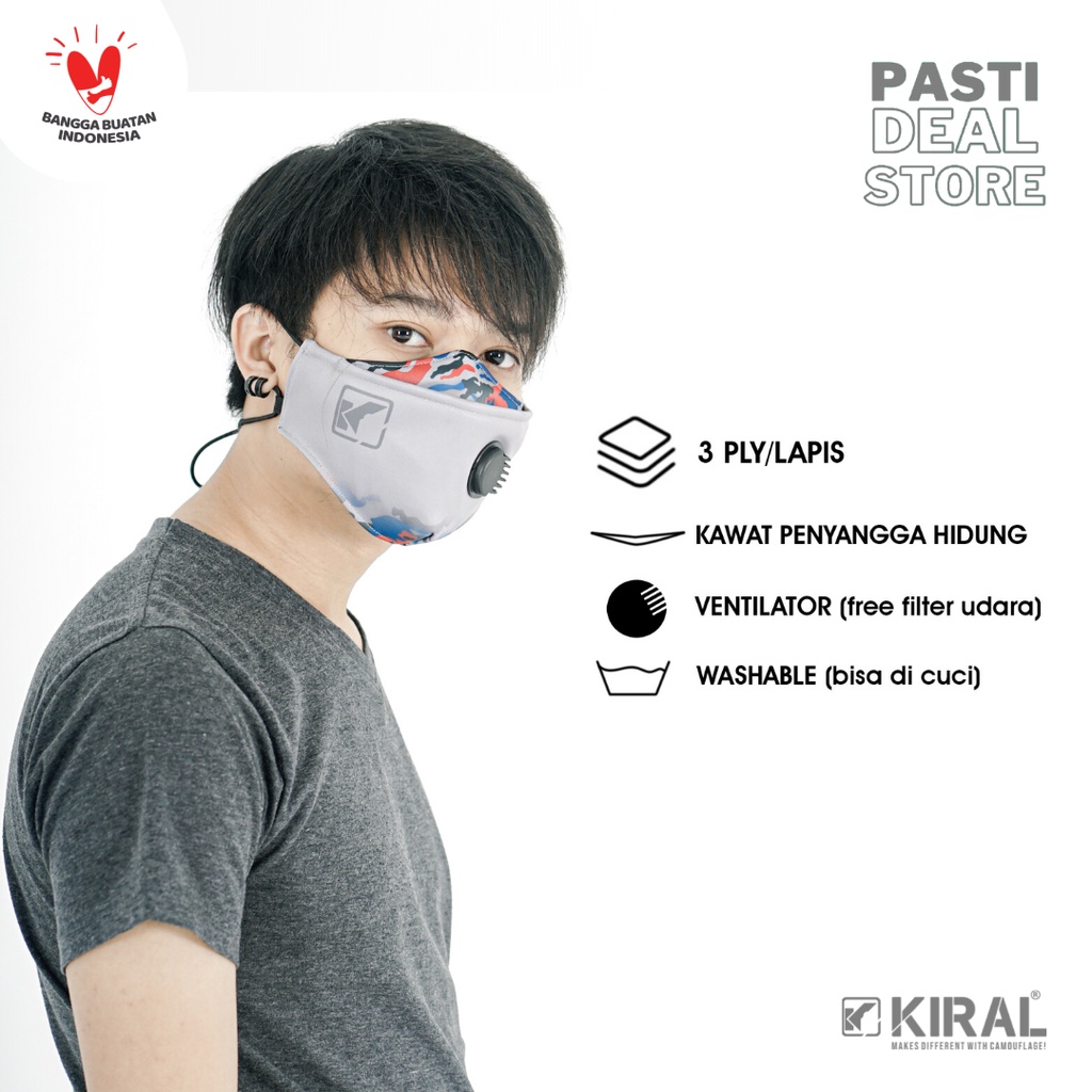 Masker Kain 3D Non Medis Distro Fashion Kiral v2 Terbaru Tali Adjustment Motif Camo Premium Mask