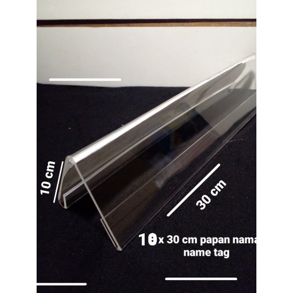 

kln akrilik papan nama/platename uk 10 x 30 cm tebal 2mm