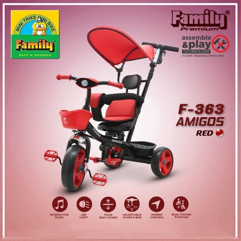 SEPEDA ANAK RODA TIGA FAMILY AMIGOS F-363 &amp; SAUBER F-8101 RODA TIGA SHINCAN BMX TRICYLE