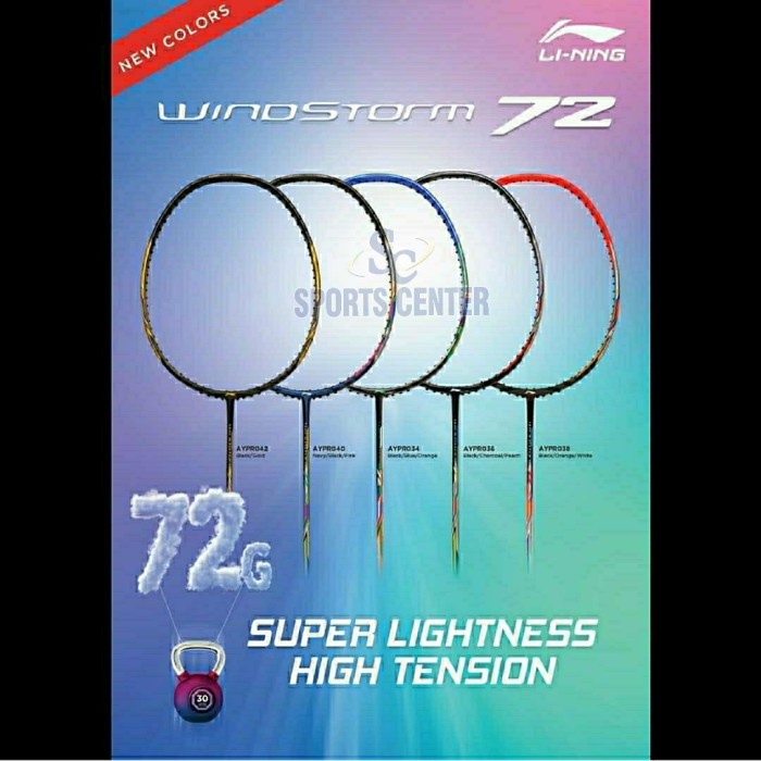 PROMO New Color 2021 Raket Badminton Lining Windstorm 72 Black / Gold