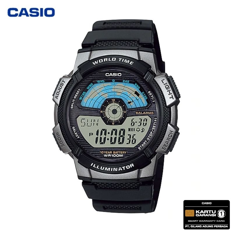 JAM TANGAN PRIA CASIO AE-1100W-1A ORIGINAL - AE1100W HITAM