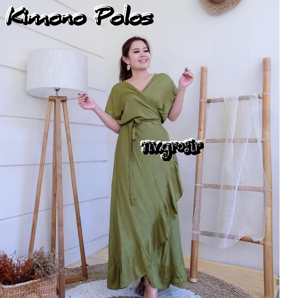 LONG DRESS KIMONO POLOS (PILIH)