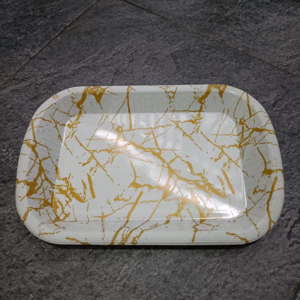 Nampan Plastik Motif Marble Large Tinggi 877