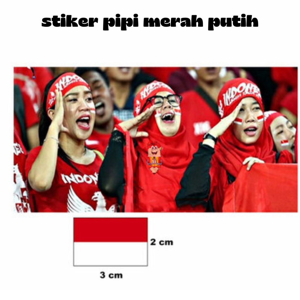 STIKER PIPI BENDERA MERAH PUTIH INDONESIA MERDEKA 1 pack 20 lembar