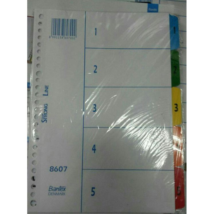 

BEST SELLER BANTEX. KERTAS DIVIDIER/PEMBATAS 8607 A4. 1 s/d 5. TERJAMIN