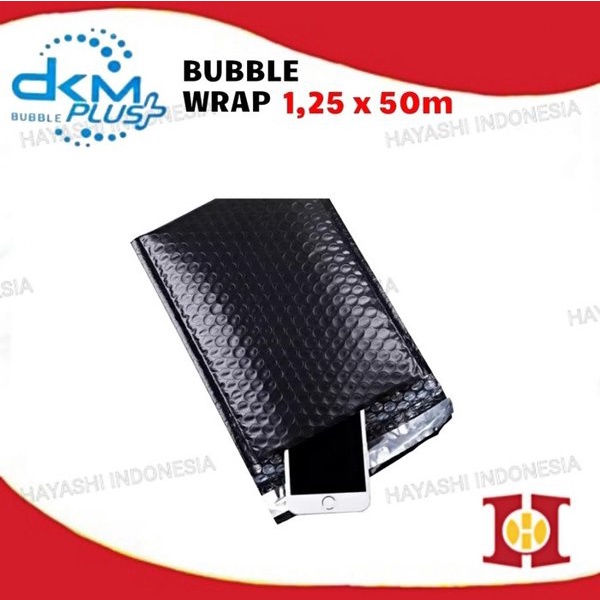 Plastik Bubble Wrap Hitam 125cm x 50m merk DKM+ Kualitas Super Premium