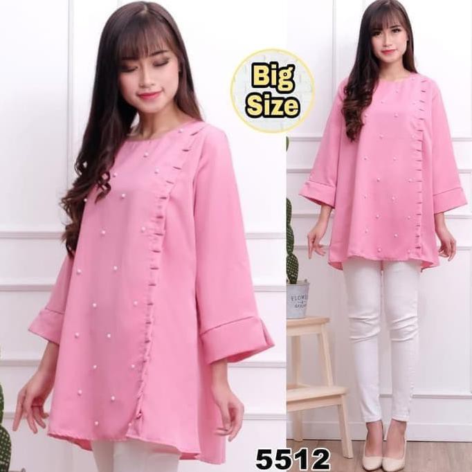 Jumbo Yuna Pink Baju Atasan Wanita 0128 Rjk Tunik Fashion Wanita Mur