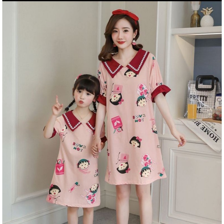Daster Tidur Import Couple Ibu Dan Anak/Piyama Import Couple Ibu Dan Anak Murah Bahan  Katun C17-C2