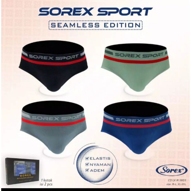 SOREX - Celana Dalam Pria Seamless Edition Tanpa Jahitan SOREX SPORT [Multiwarna]