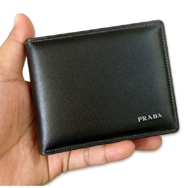 NF Dompet pria PRADA kw Dompet kulit sintetis lipat