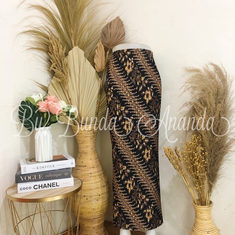 Rok Batik Plisket Fit S - JUMBO All Size-Kera Sakti