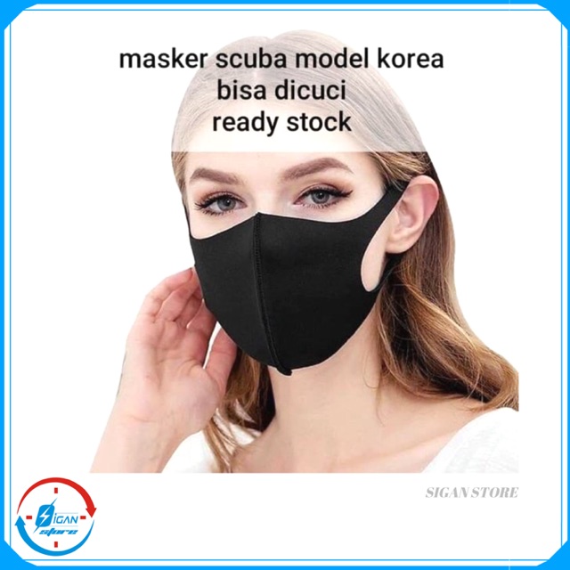 Masker Muka Debu Pria n Wanita Bahan Scuba Import