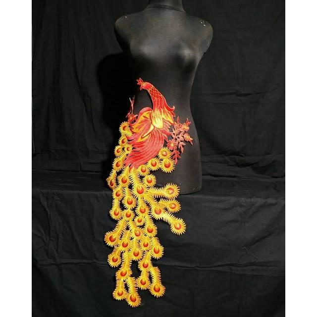 renda bordir motif burung hong