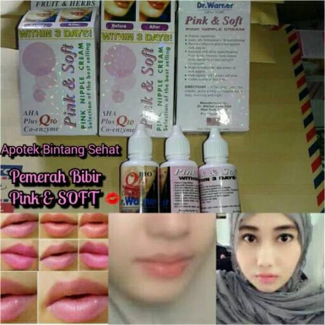 Obat Pelembab Pemerah Bibir/Puting Pink & Soft Original