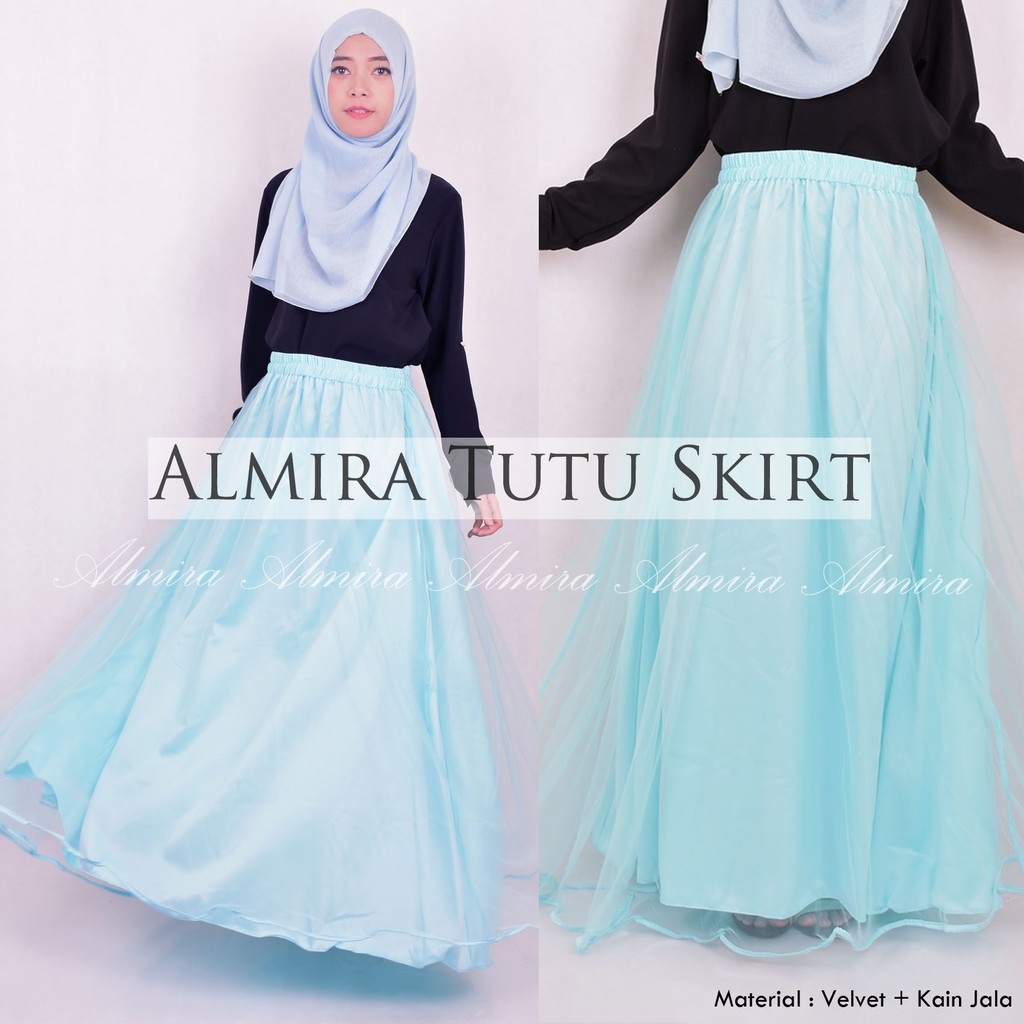 Rok Tutu Panjang Polos Dewasa Pesta Wanita Muslimah Cantik Long skirt Griyaraditya Almira