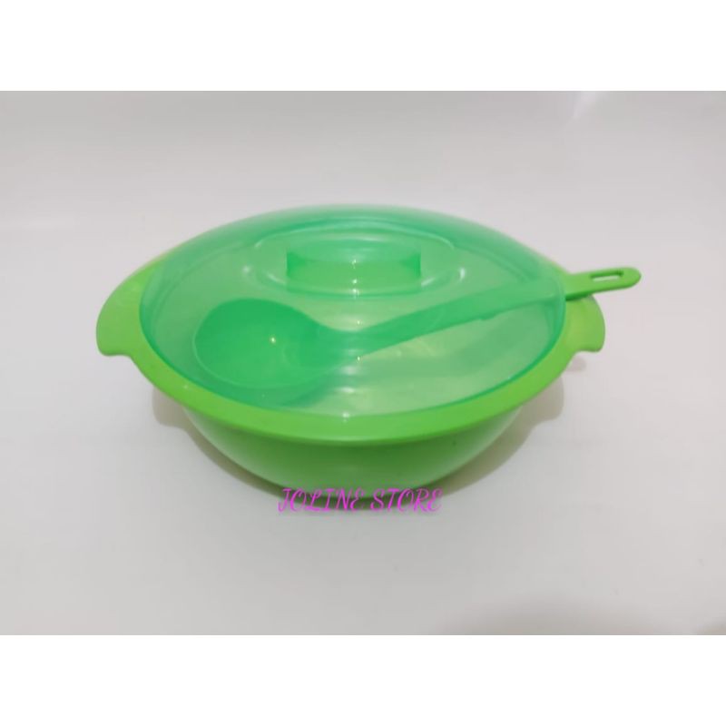 Orchid Round Calista - Mangkok Saji Plastik Dengan Tutup dan Sendok Sayur - Mangkok Sayur