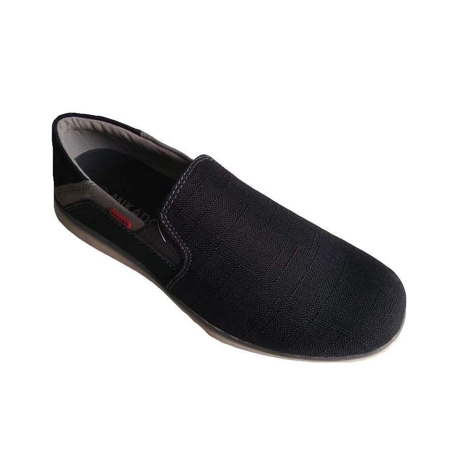 Sepatu casual denim sneakers Mikado LV RB 04 hitam