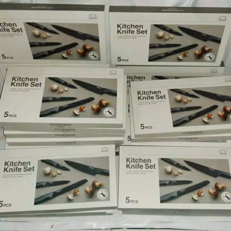 ORIGINAL Lock n Lock Exclusive Cookplus Knife 5P Set Black - Pisau Dapur