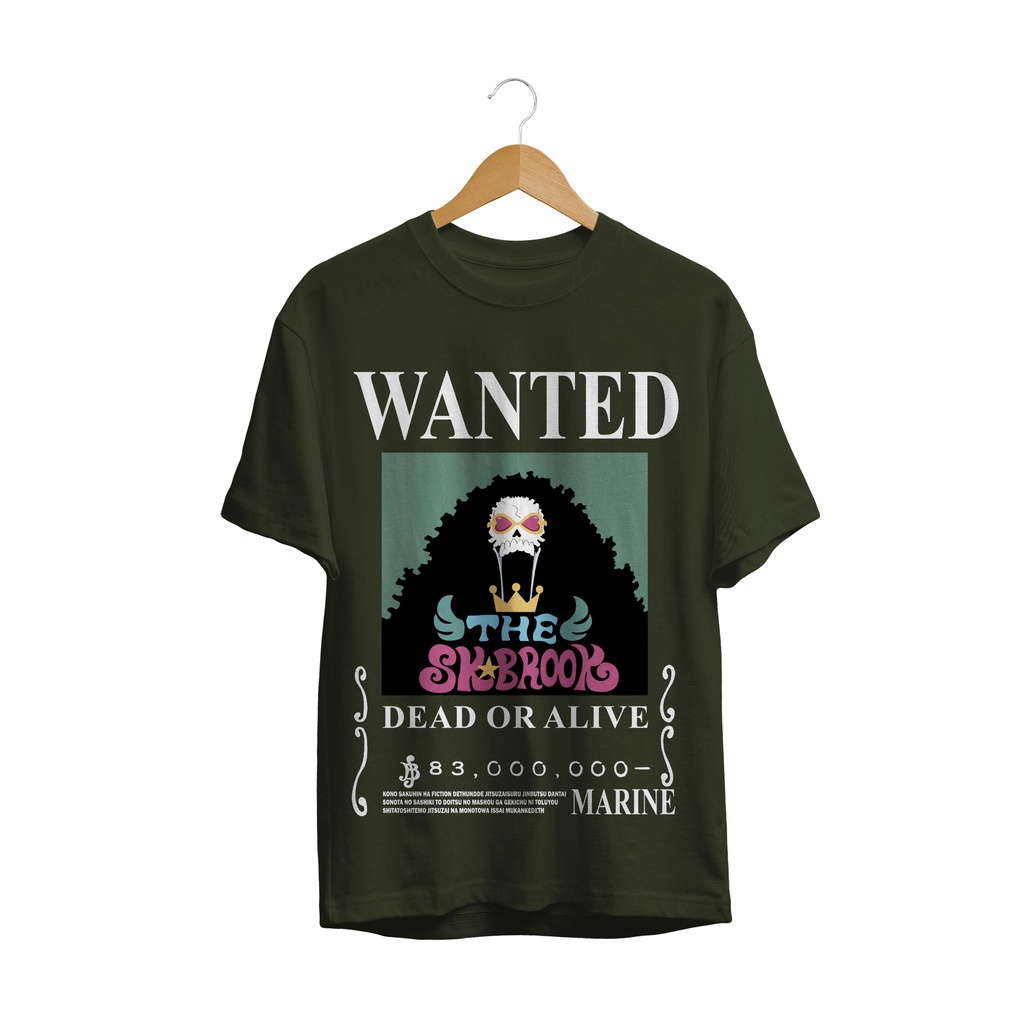 T-SHIRT BAJU ANIME ONE PIECE BROOK WANTED OP