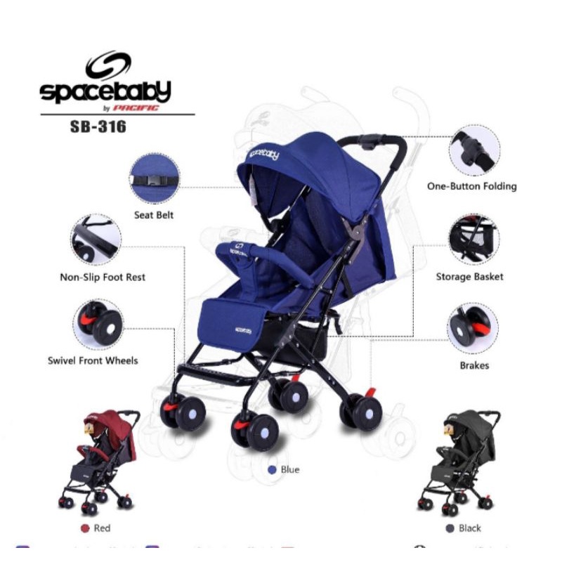 (FREE KARDUS BUBBLE WRAP)Stroller kereta dorong bayi spacebaby /SB 315/SB 316/Sb207/SB-204/SB 203/SB 5012