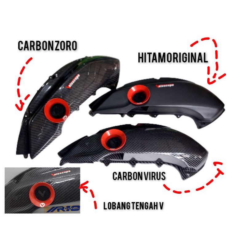 VELOSCOPE CARBON VIRUS NEW NMAX 2020 - NEW AEROX 2021 PREMIUM / BOX FILTER NEW NMAX / HAWA CARBON / 